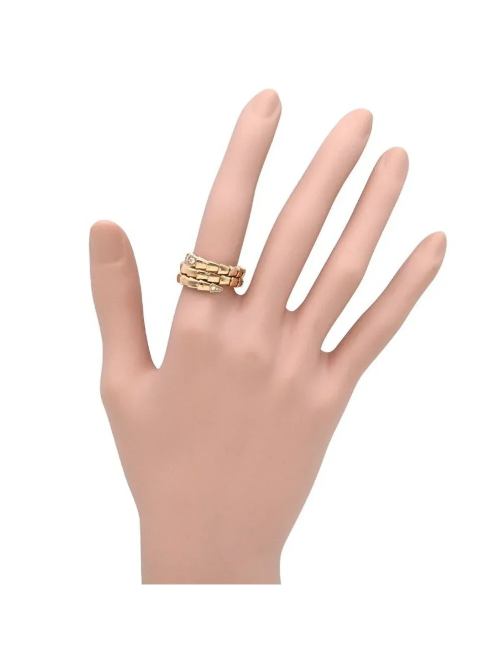 Bvlgari Ring Serpenti Vipa Double Coil Pink Gold L Diamond 18k